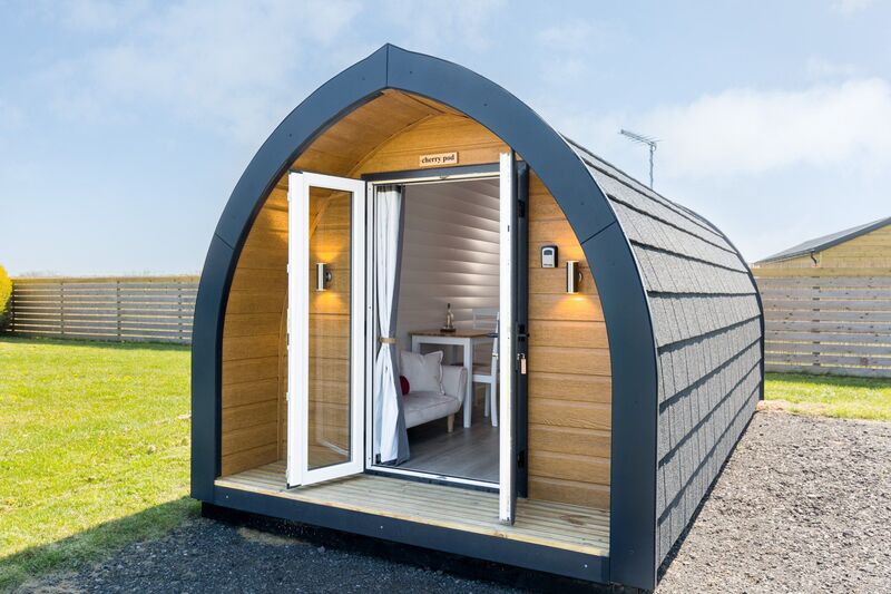 Simple camping pods with luxury level interiors