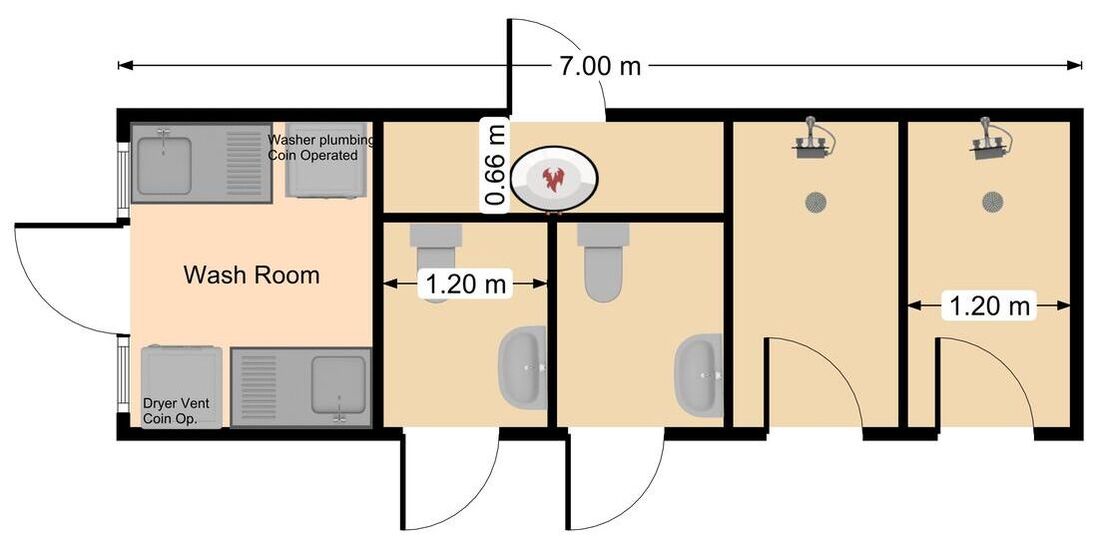 Toilet Shower Layout Example