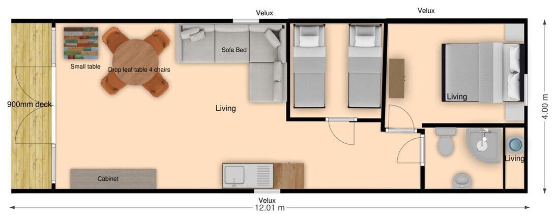 2 Bedroom pod layout