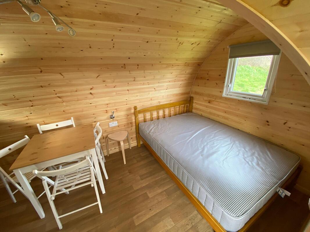 Wooden glamping pod