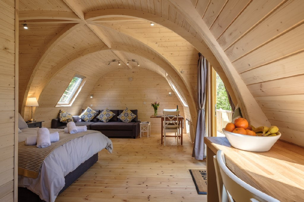 Glamping Pod with hotel room space..